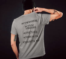 Load image into Gallery viewer, Men&#39;s or Unisex CF Warrior Colour T-Shirt Black Hashtags
