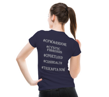 Load image into Gallery viewer, Women or Girl&#39;s CF Warrior Colour T-Shirt Grey Hashtags
